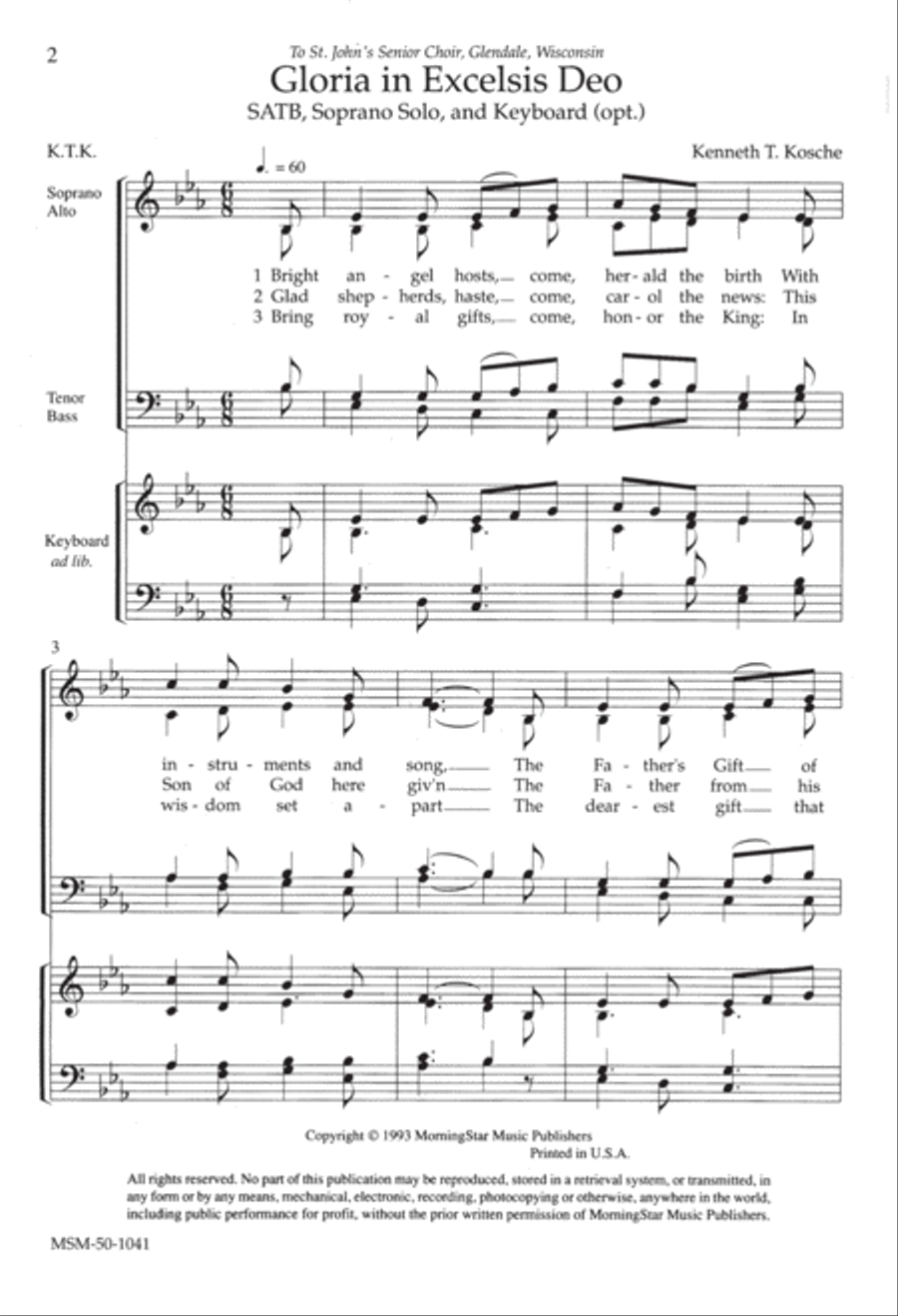 Gloria in Excelsis Deo Gloria in Excelsis Deo 4-Part scores gallery preview page 1