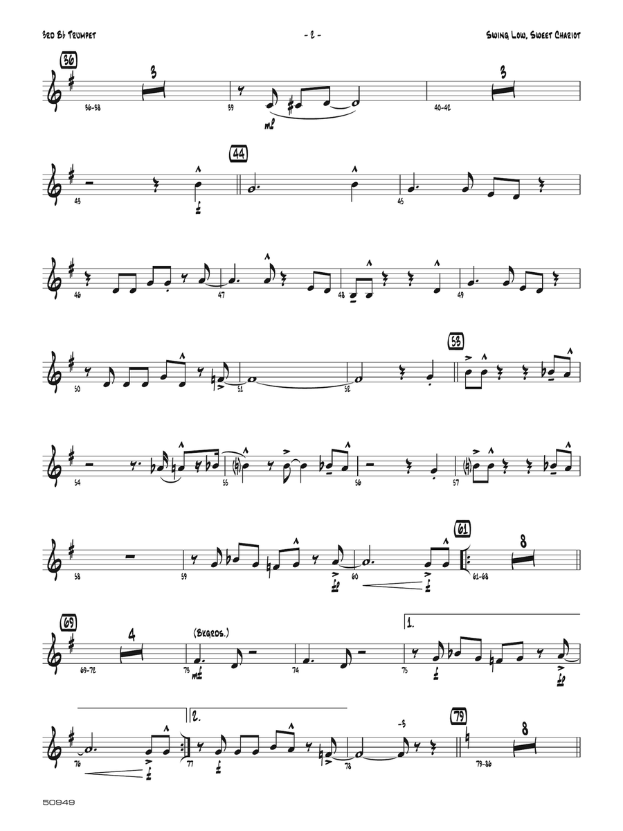 Swing Low, Sweet Chariot: 3rd B-flat Trumpet B-Flat Trumpet scores gallery preview page 2