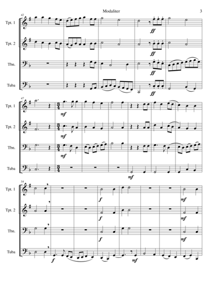 Modaliter for brass quartet (transposed) image number null