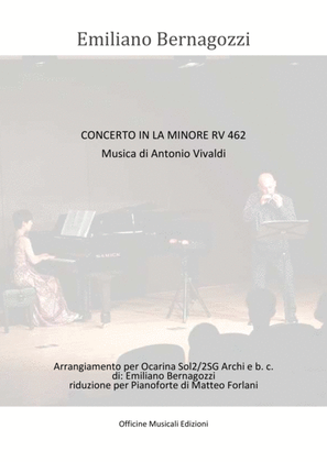 Book cover for A. Vivaldi Concerto in La minore KV 462 riduzione per Ocarina e pianoforte
