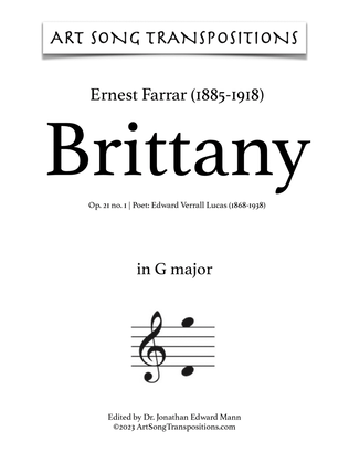 Book cover for FARRAR: Brittany, Op. 21 no. 1 (transposed to G major)
