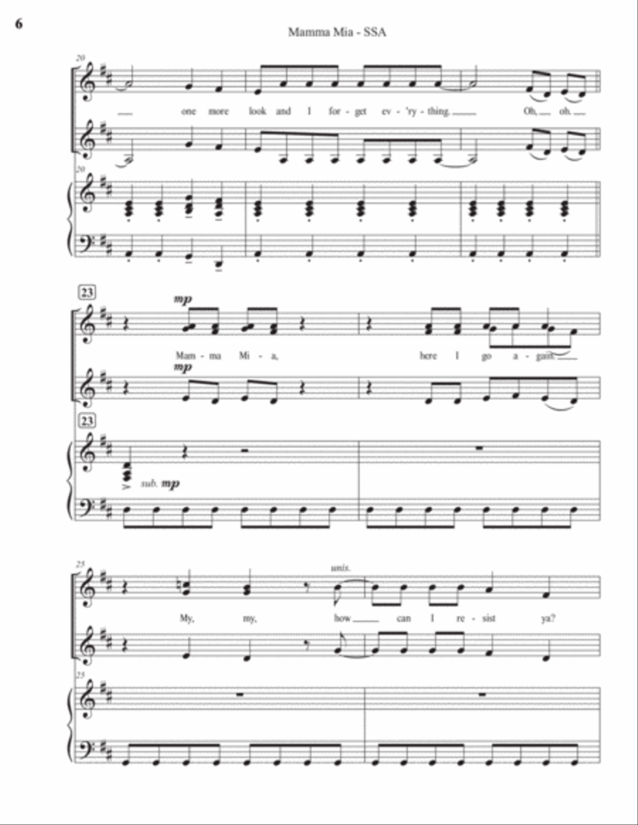 Mamma Mia SSA scores gallery preview page 6