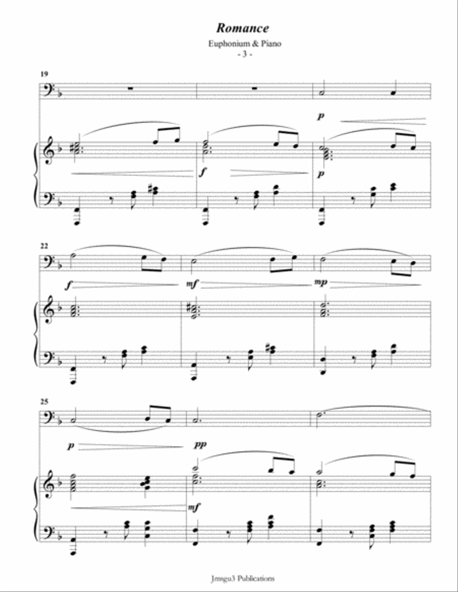 Saint-Saens: Romance for Euphonium & Piano Euphonium scores gallery preview page 3