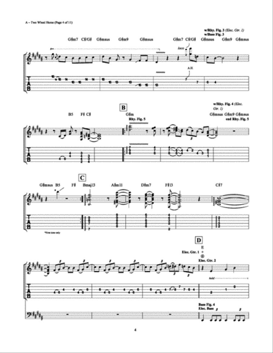 Two Wheel Horse Electric Guitar scores gallery preview page 4