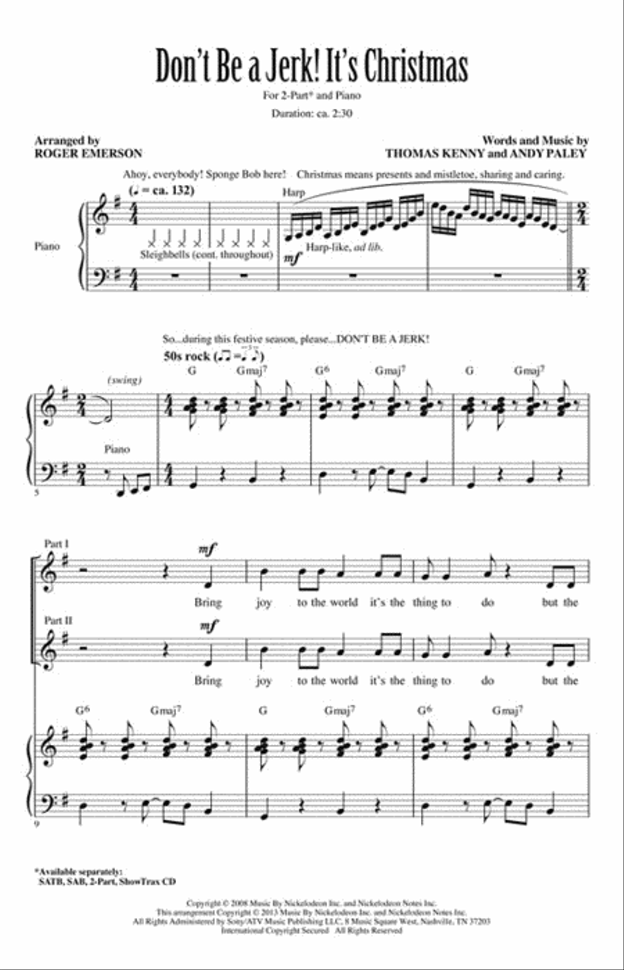 Don't Be a Jerk (It's Christmas) 4-Part scores gallery preview page 2