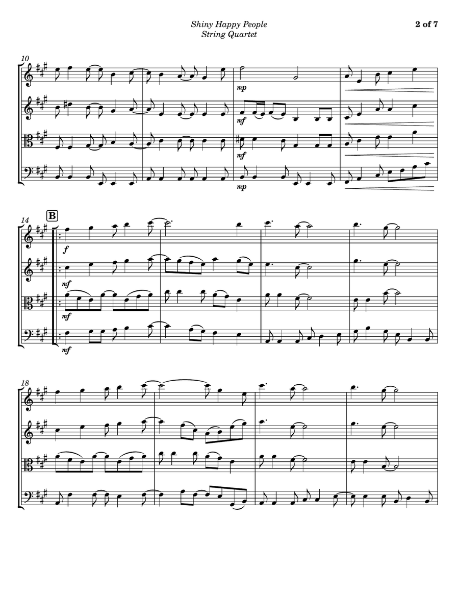 Shiny Happy People String Quartet scores gallery preview page 2
