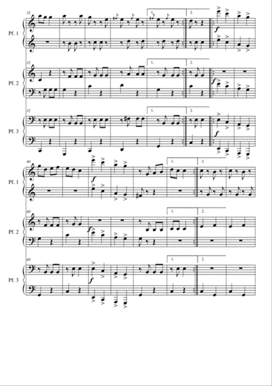 Can Can. Piano 6 hands Piano Method scores gallery preview page 3