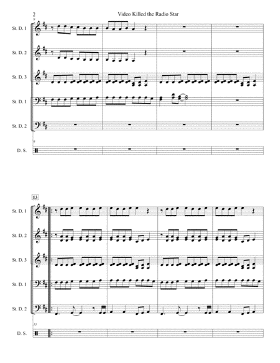 Video Killed The Radio Star Percussion Ensemble scores gallery preview page 2