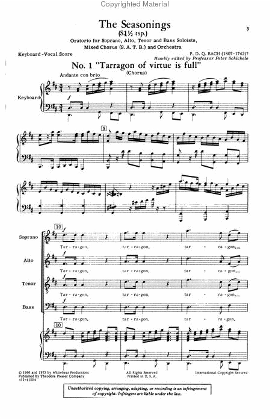 The Seasonings (S. 1½ Tsp.) 4-Part scores gallery preview page 2