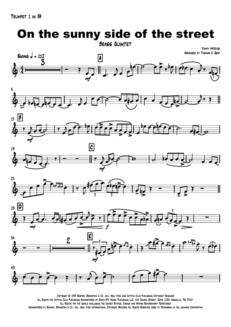 On The Sunny Side Of The Street Brass Ensemble scores gallery preview page 6