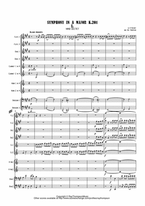 Mozart: Symphony No. 29 in A K201 Mvt.1 - wind dectet (double wind quintet)