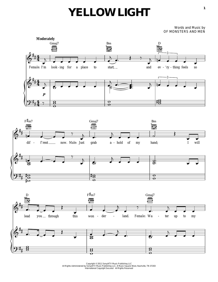 Yellow Light Yellow Light Acoustic Guitar scores gallery preview page 1
