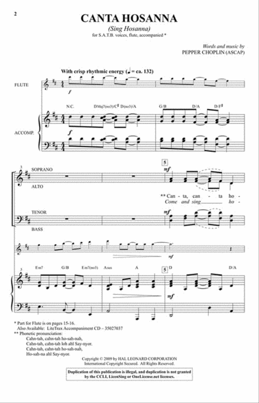 Canta Hosanna 4-Part scores gallery preview page 2