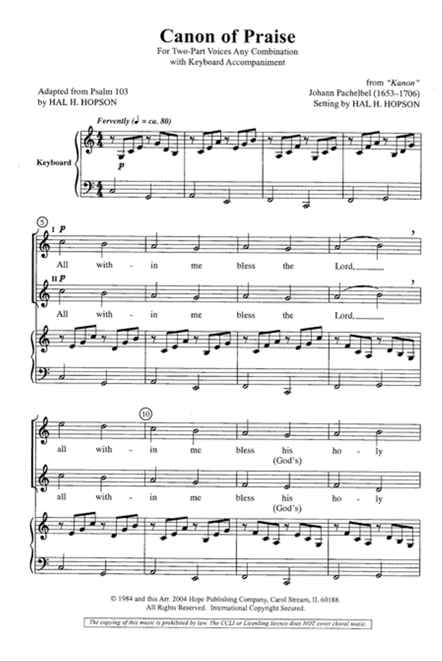 Canon of Praise 3-Part scores gallery preview page 3