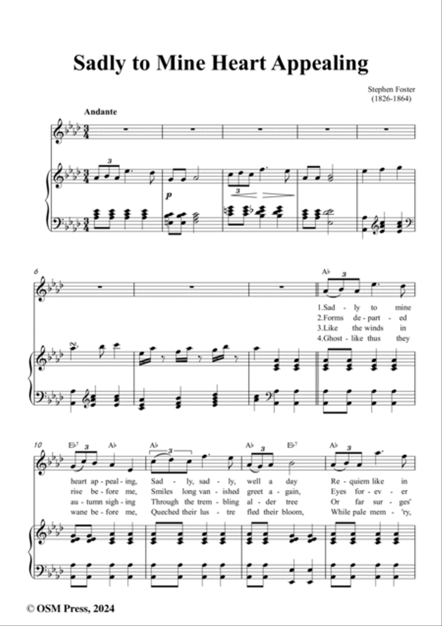 S. Foster-Sadly to Mine Heart Appealing,in A flat Major Voice scores gallery preview page 2
