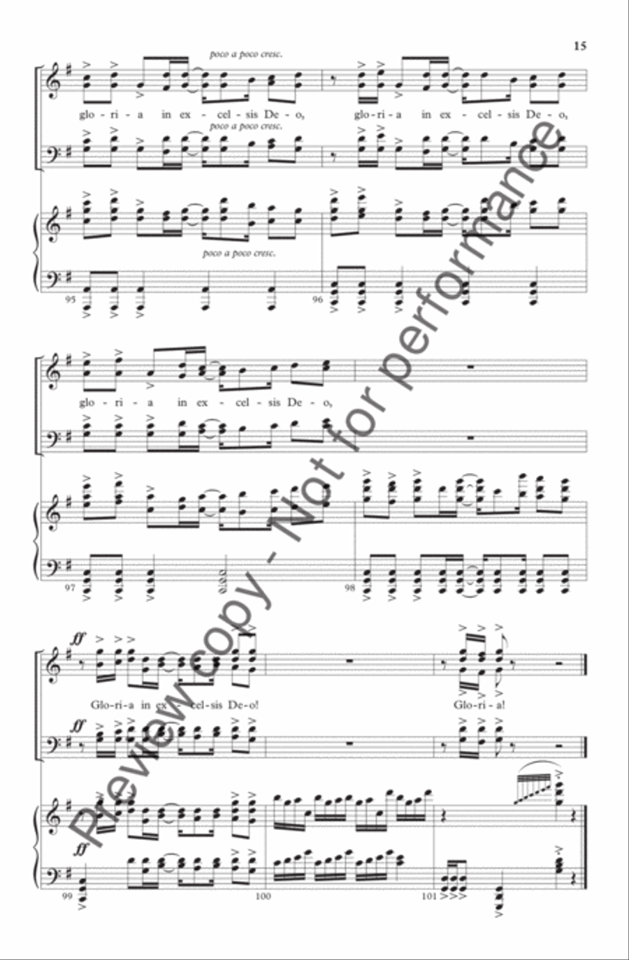 Gloria in Excelsis (from LUX) 4-Part scores gallery preview page 15
