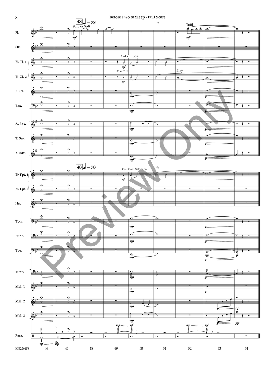 Before I Go to Sleep (Score) Concert Band scores gallery preview page 7