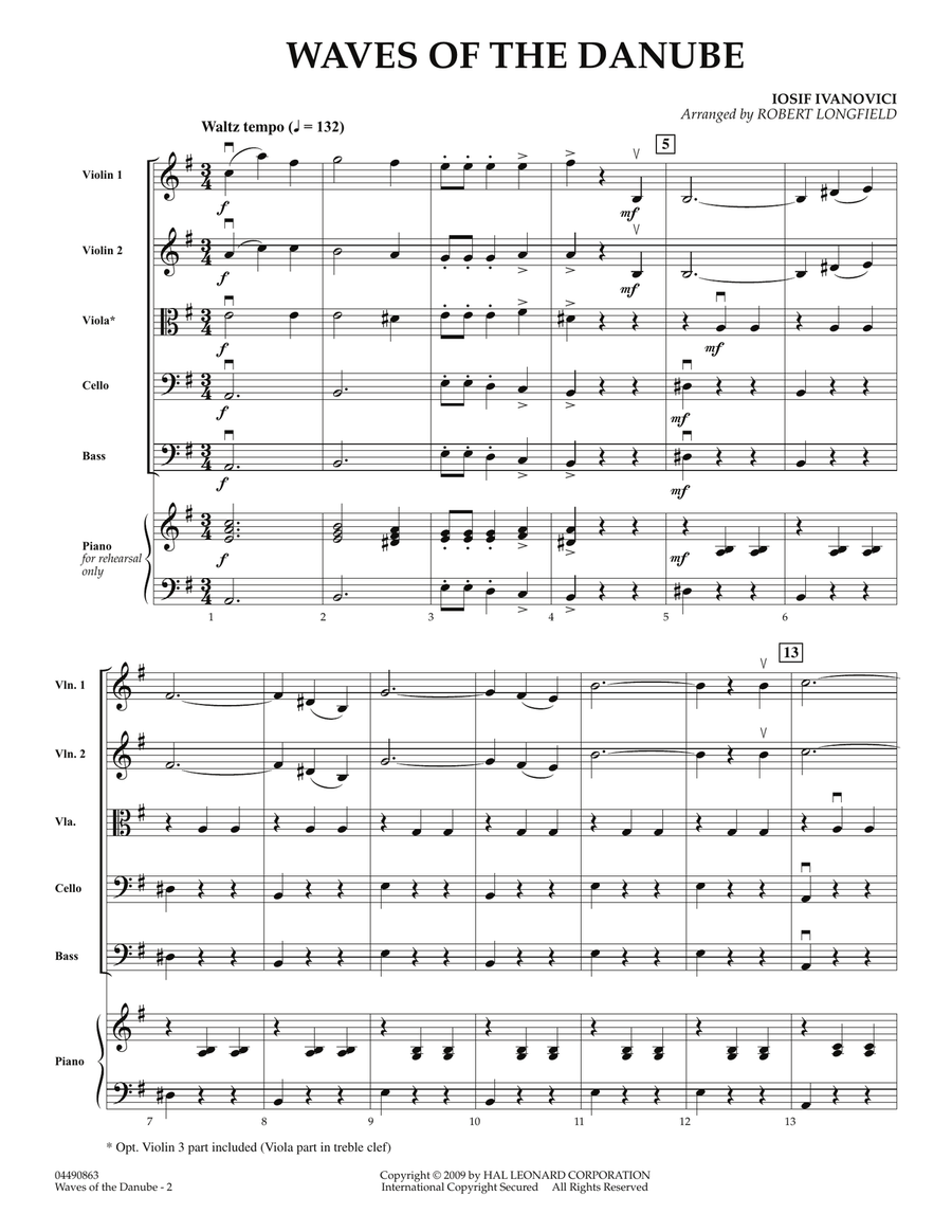 Waves of the Danube - Full Score Orchestra scores gallery preview page 2