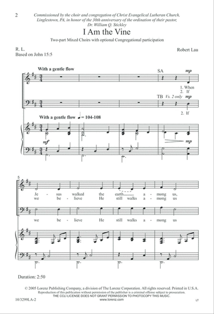 I Am the Vine I Am the Vine 2-Part scores gallery preview page 2