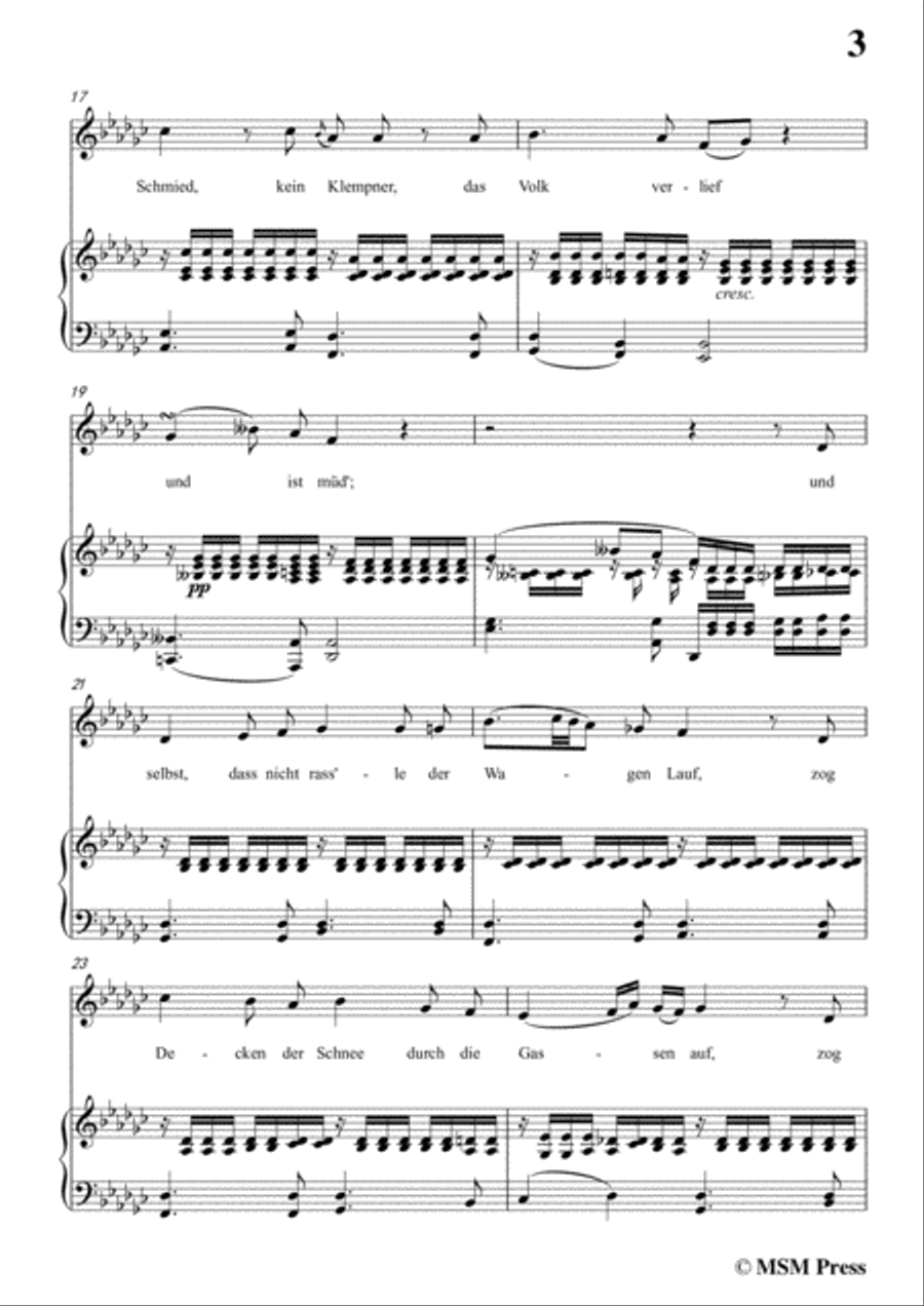 Schubert-Der Winterabend,in G flat Major,D.938,for Voice and Piano Voice Solo scores gallery preview page 5