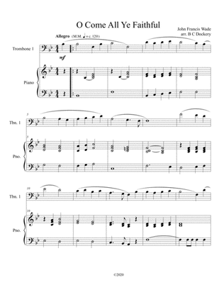 O Come All Ye Faithful (trombone solo) with optional piano accompaniment