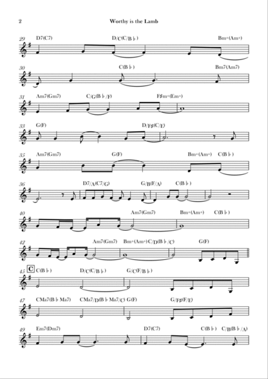 Worthy Is The Lamb B-Flat Trumpet scores gallery preview page 2