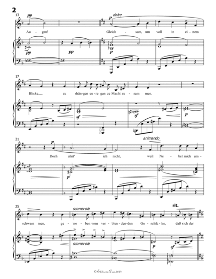 Nun seh ich wohl, by Mahler, in d minor, warum so dunkle Flammen Piano, Vocal scores gallery preview page 4