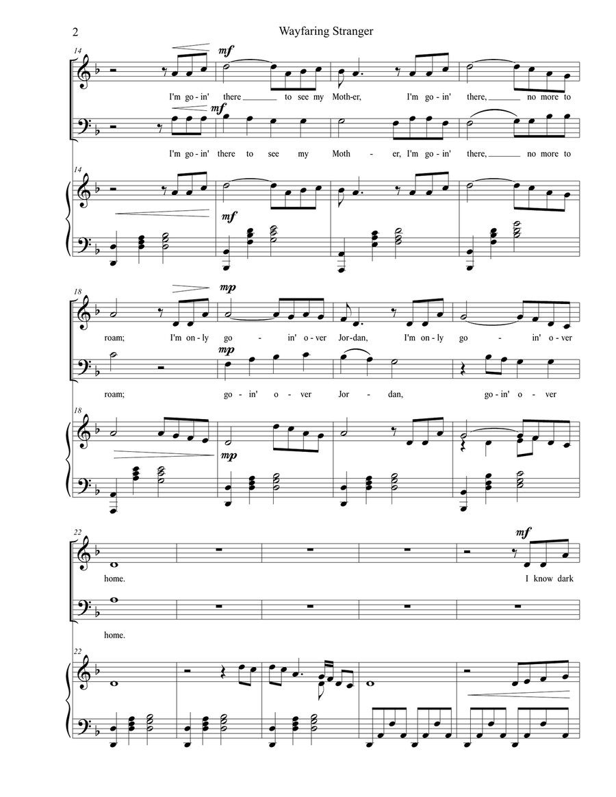 Wayfaring Stranger (SB) Wayfaring Stranger (SB) 2-Part scores gallery preview page 2