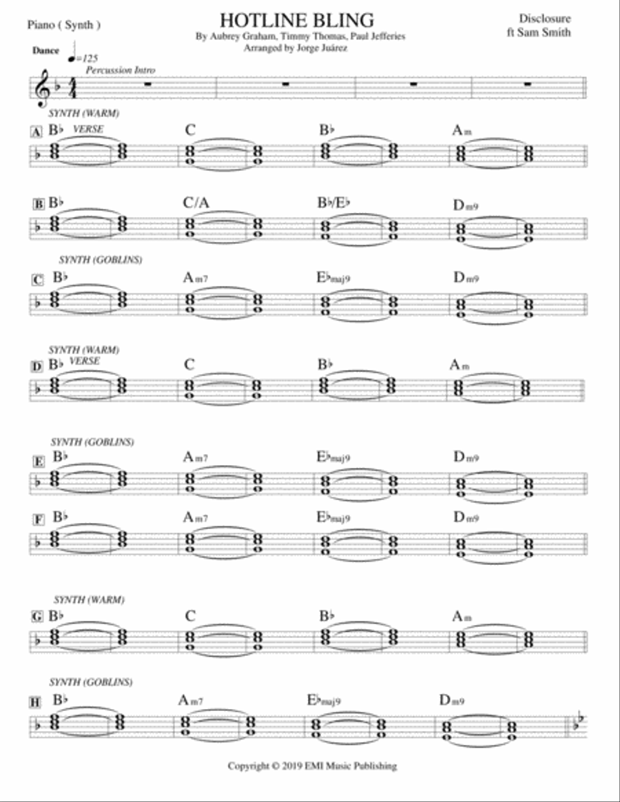 Hotline Bling Small Ensemble scores gallery preview page 1