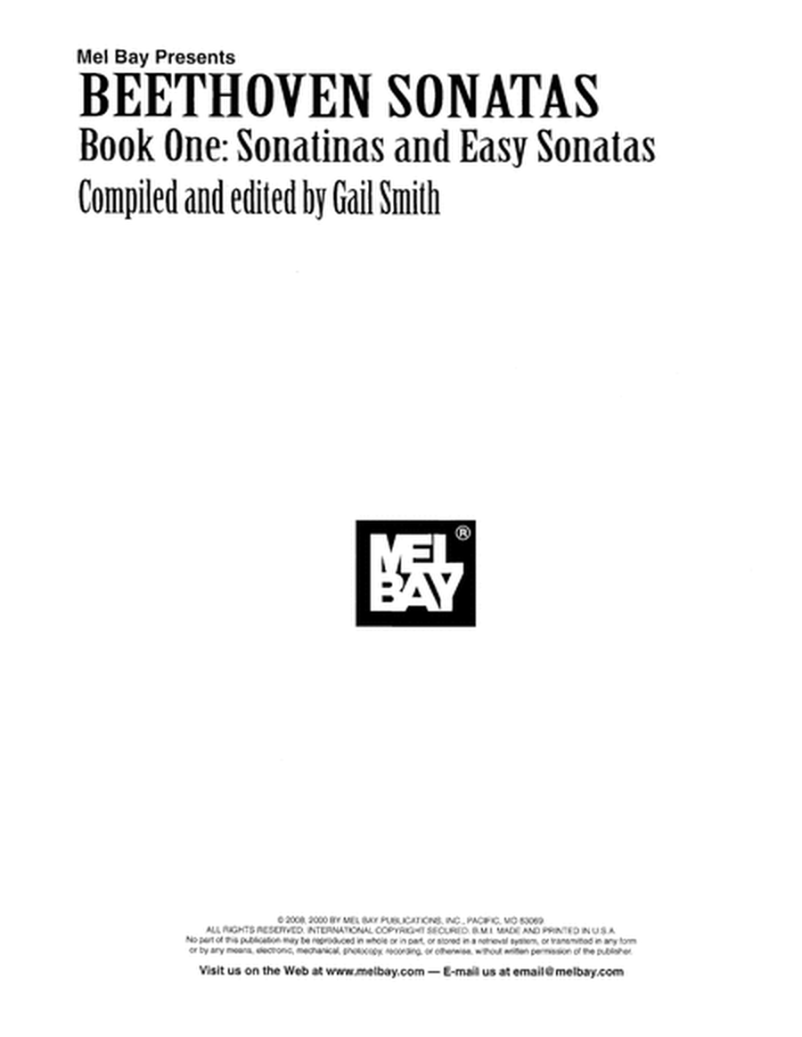 Beethoven Sonatas Book One