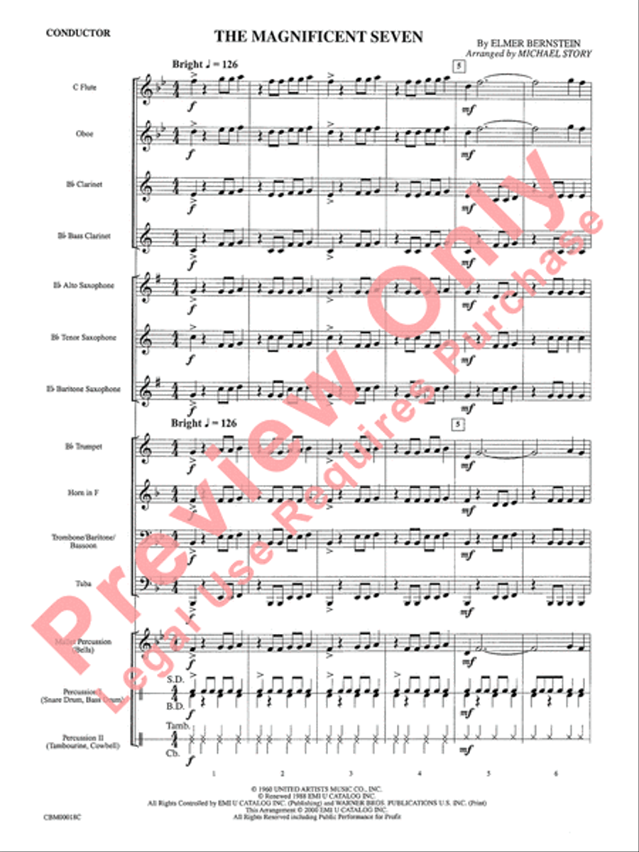 The Magnificent Seven Concert Band scores gallery preview page 4