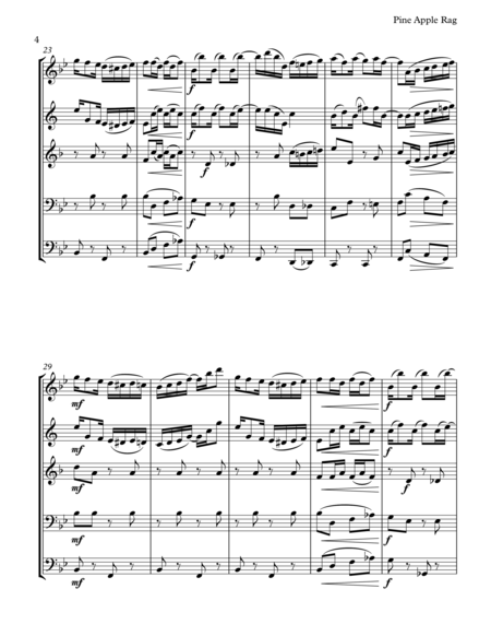 Scott Joplin: Pine Apple Rag for Brass Quintet image number null