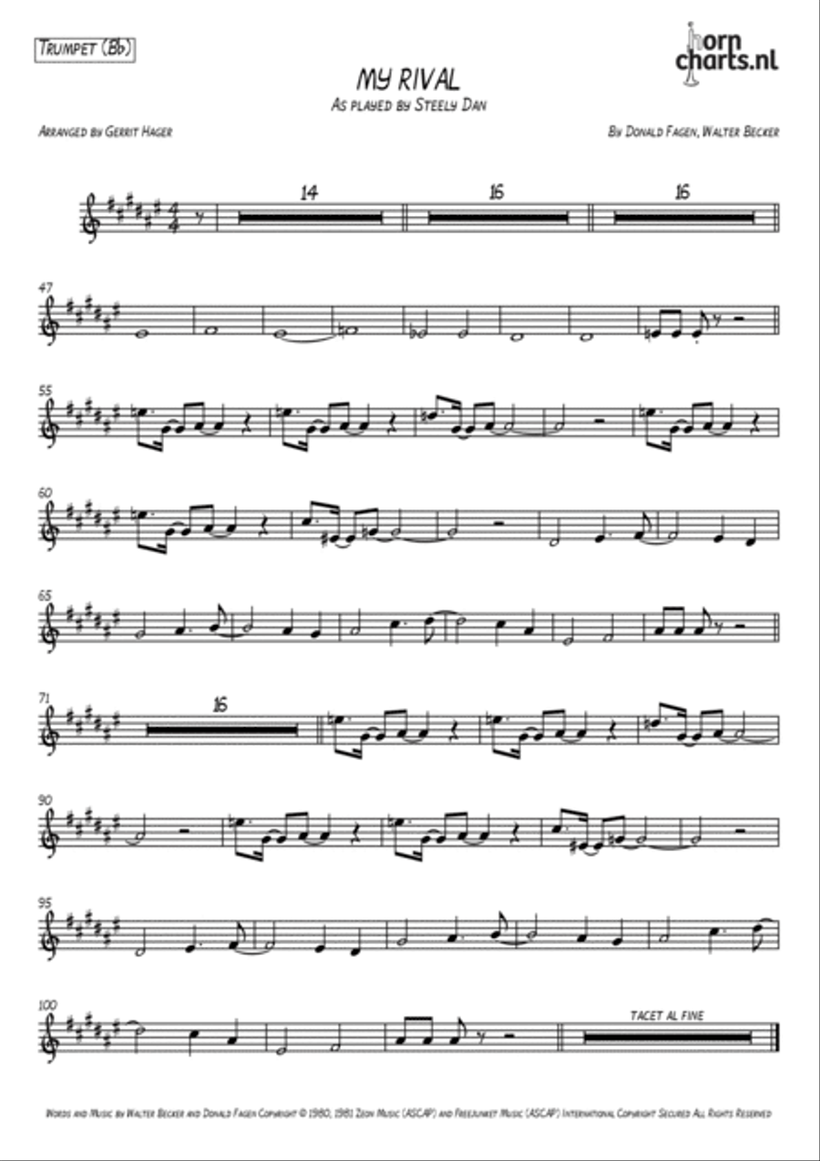My Rival Tenor Saxophone scores gallery preview page 3