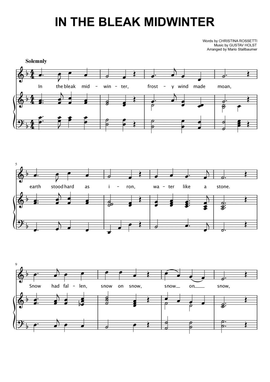 In the Bleak Midwinter Voice scores gallery preview page 1