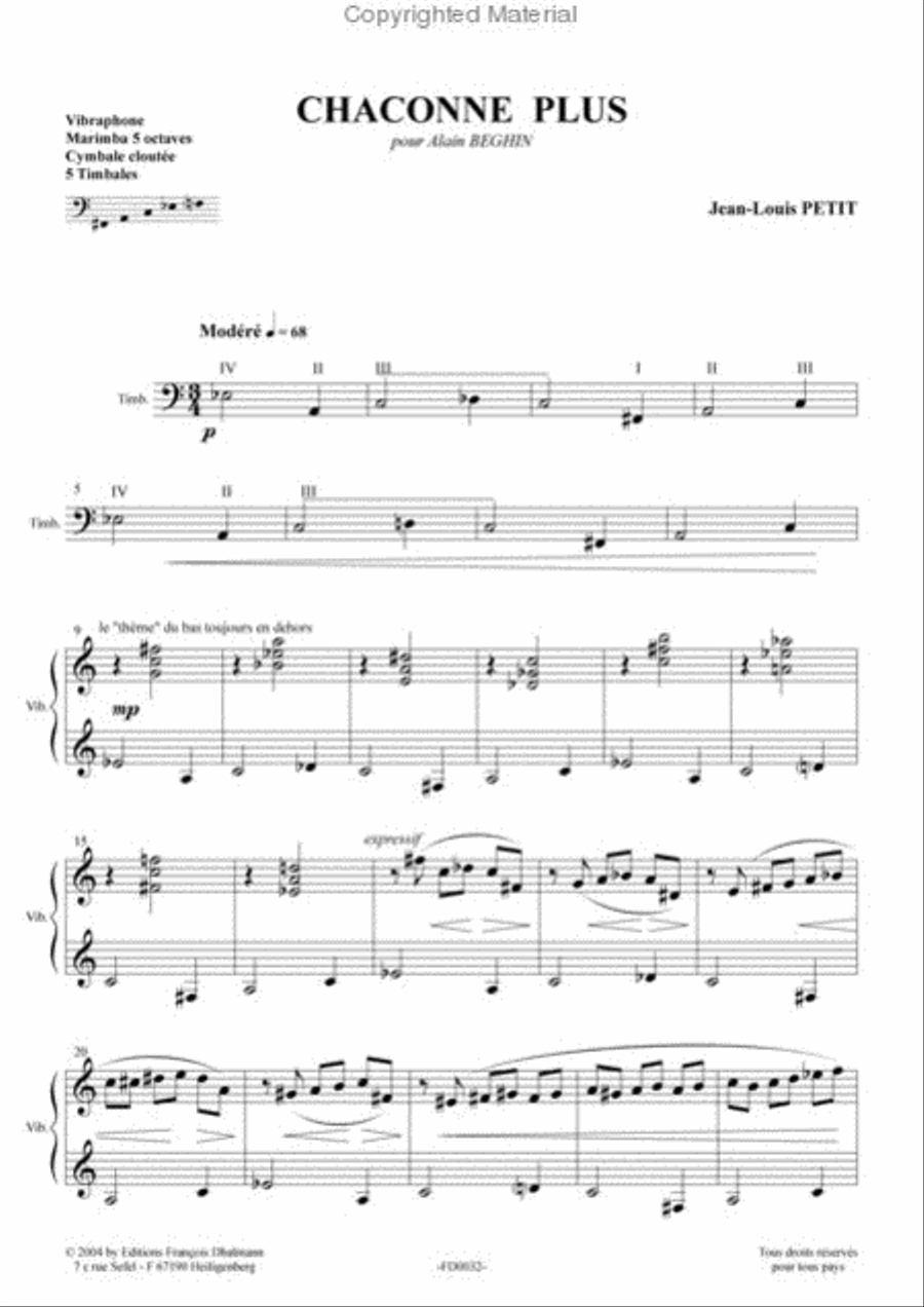 Chaconne plus Percussion scores gallery preview page 2