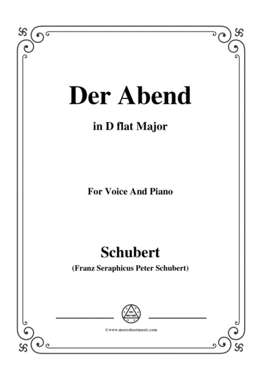Schubert-Der Abend,in D flat Major,Op.118,No.2,for Voice and Piano image number null