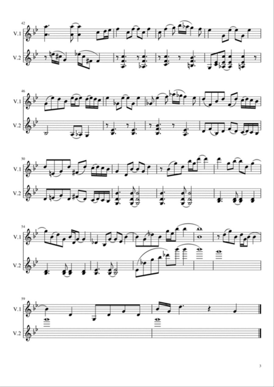Spring (arr. for 2 violins) String Duet scores gallery preview page 3