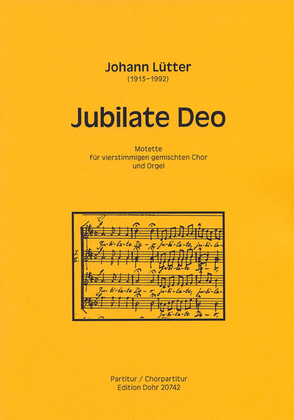 Book cover for Jubilate Deo für vierstimmigen gemischten Chor und Orgel C-Dur