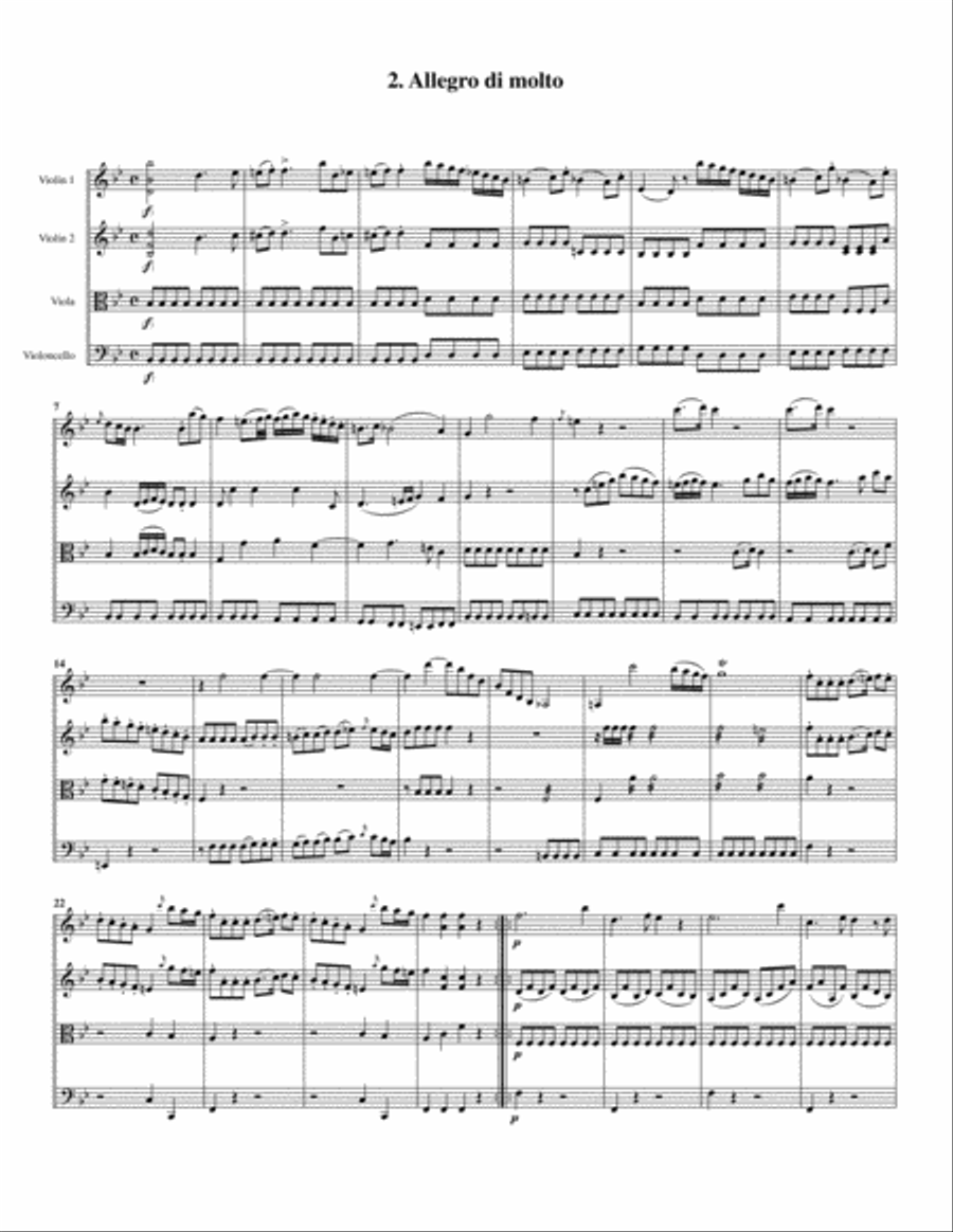 Divertimento, K.137 (original version for string quartet) Small Ensemble scores gallery preview page 4