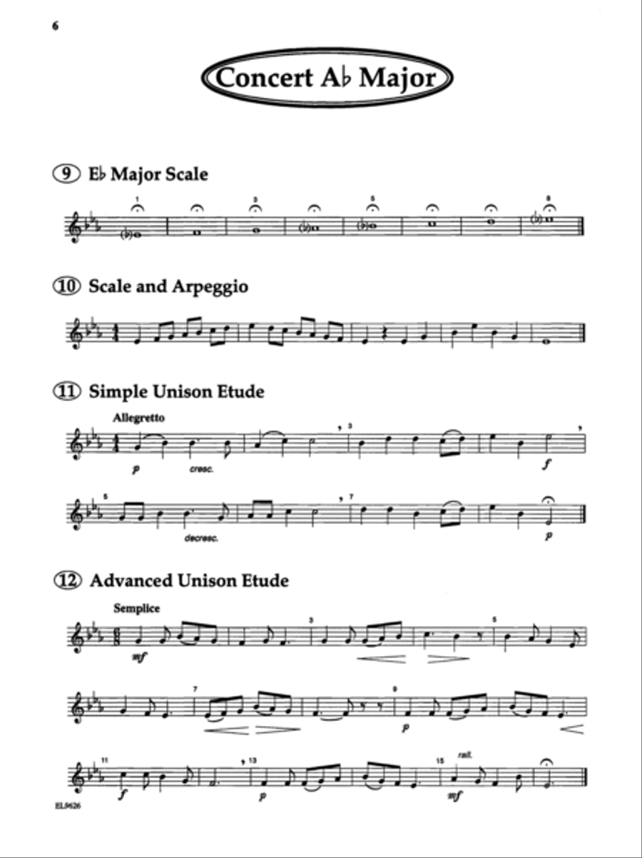 Directional Warm-Ups for Band (concert band method book - Part Book Set F: 1st Horn, 2nd Horn Concert Band scores gallery preview page 6