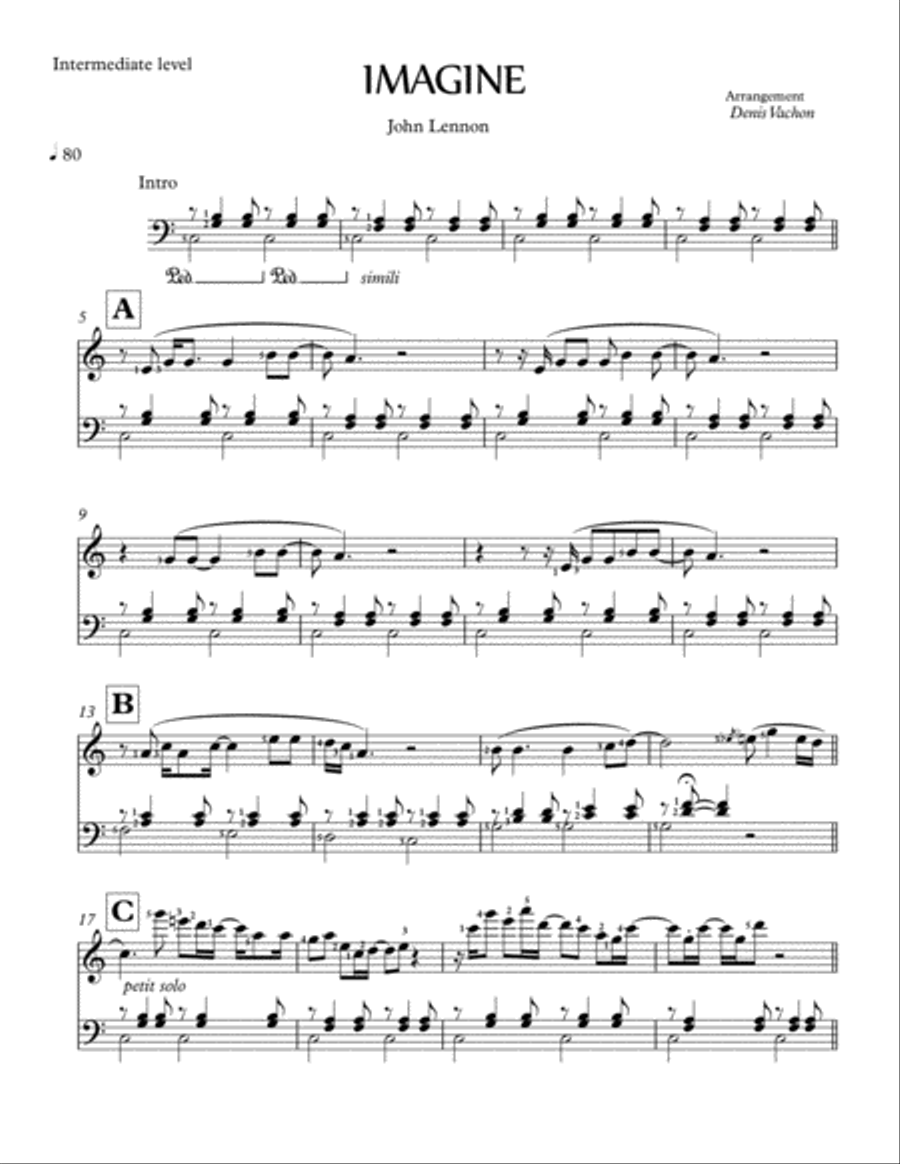 Imagine Imagine Piano Solo scores gallery preview page 1