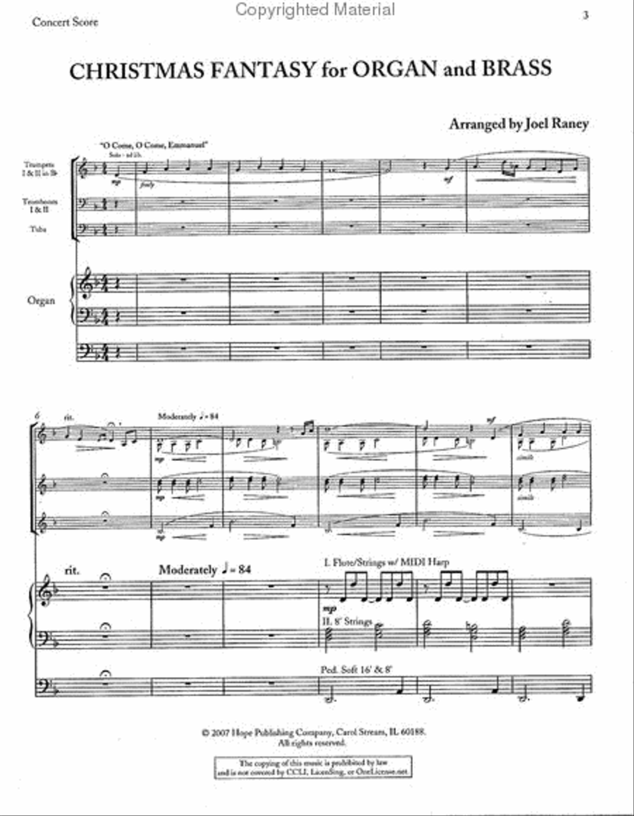 Christmas Fantasy for Organ and Brass Organ scores gallery preview page 2