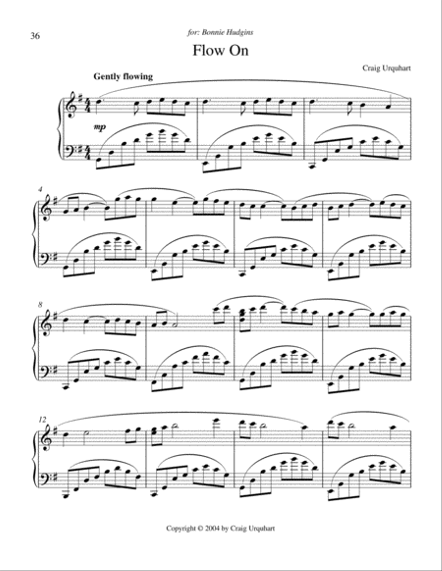 Craig Urquhart - FLOW ON Piano Solo scores gallery preview page 1