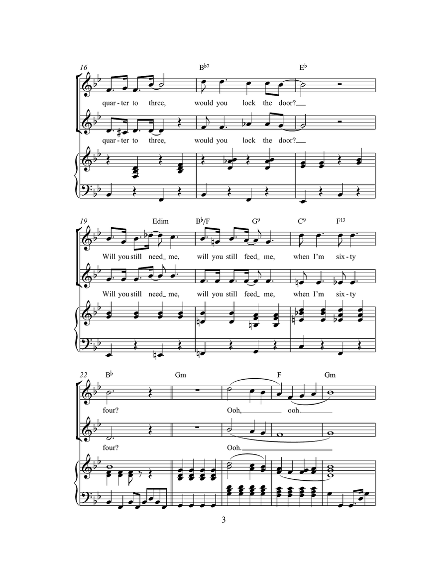 When I'm Sixty-Four (arr. Rick Hein) 2-Part scores gallery preview page 3
