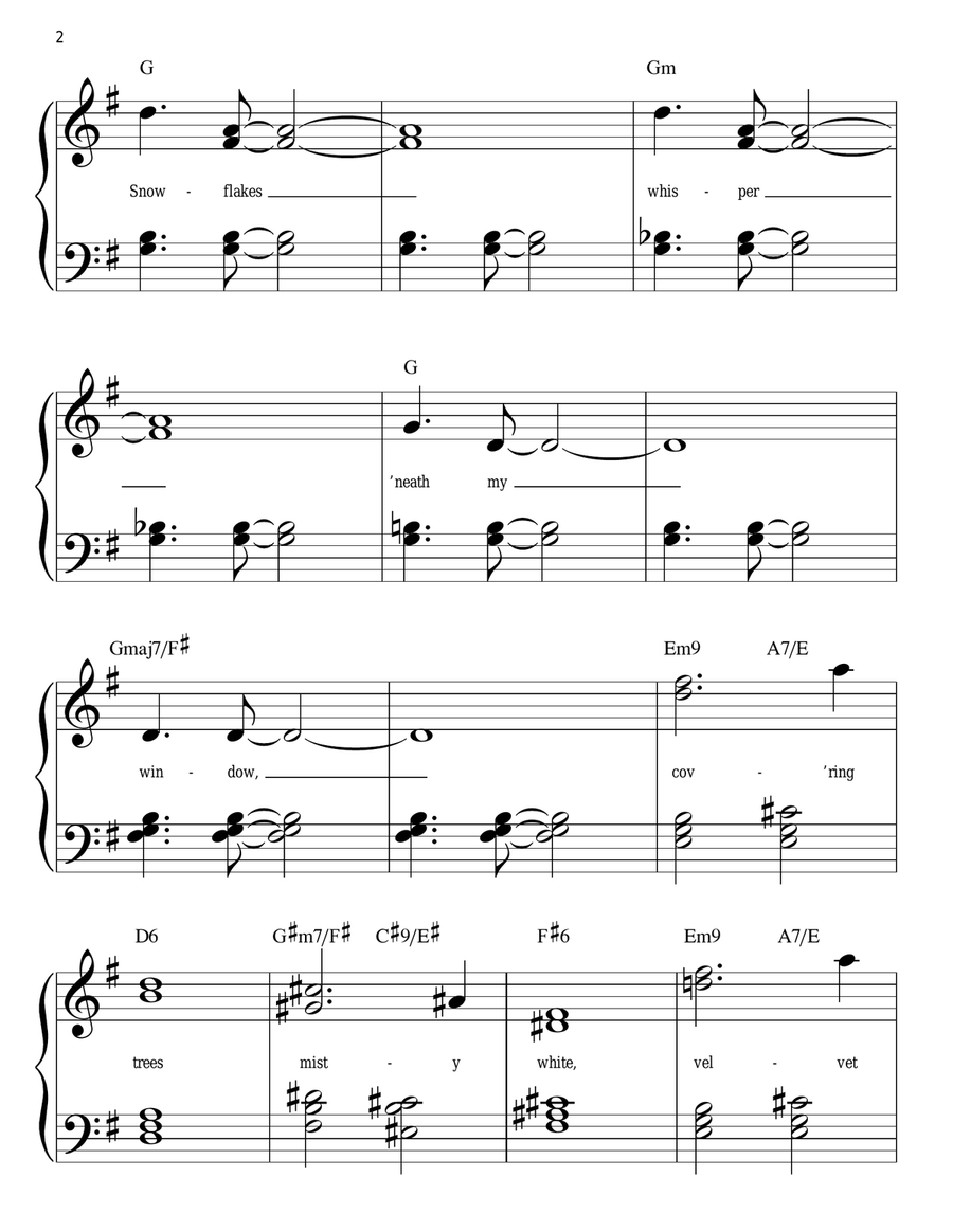 Snowfall Easy Piano scores gallery preview page 2