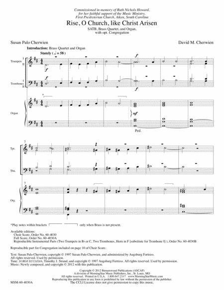 Rise, O Church, like Christ Arisen (Full Score) image number null