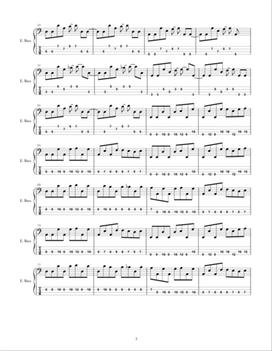 Hysteria Bass Guitar scores gallery preview page 3