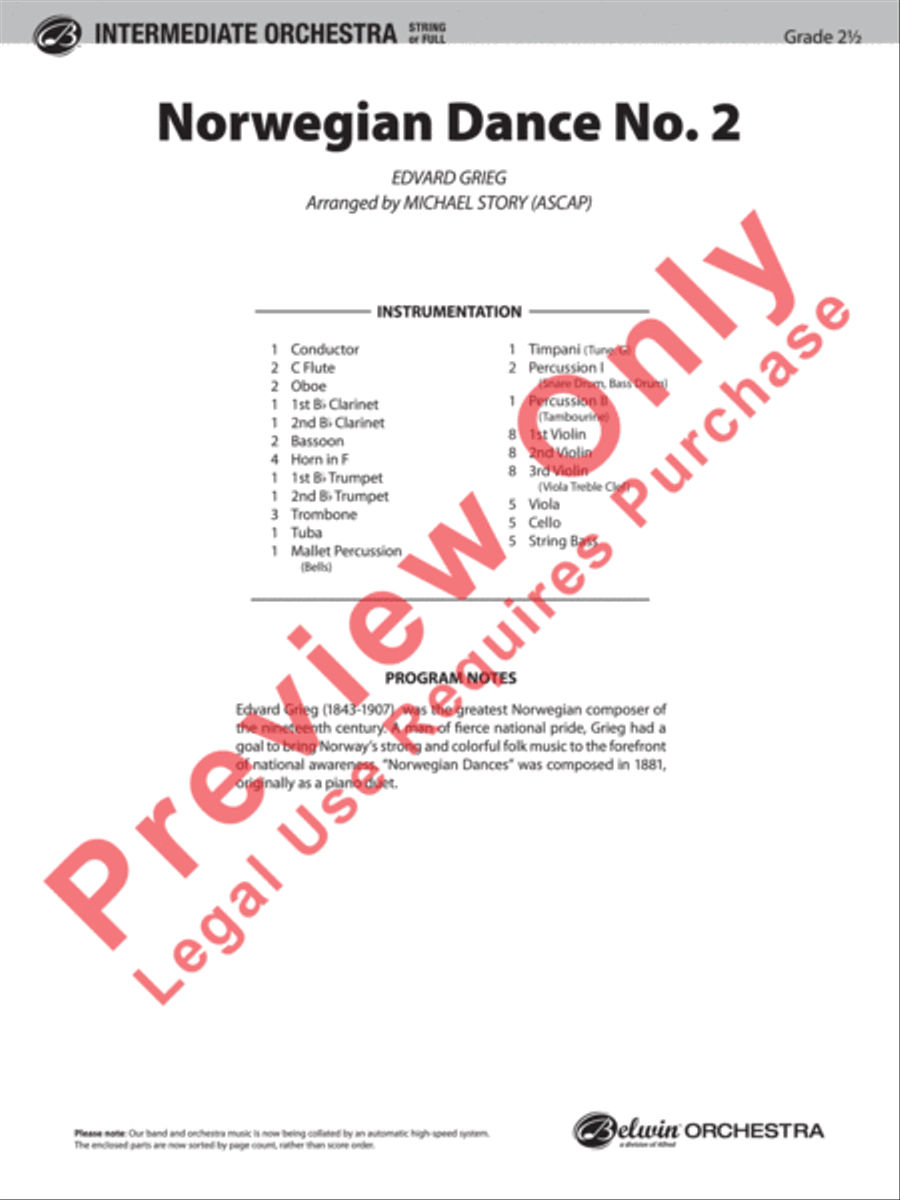 Norwegian Dance No. 2 Norwegian Dance No. 2 Full Orchestra scores gallery preview page 2