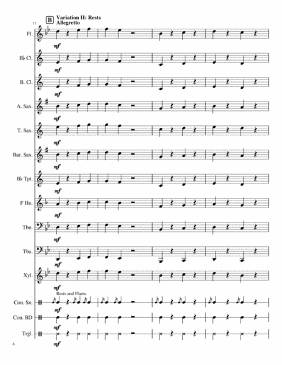 Ode to Joy Beginning Band Skill Builder Concert Band scores gallery preview page 6