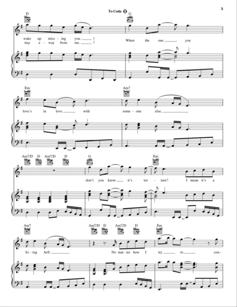 My Heart Can't Tell You No Piano, Vocal, Guitar scores gallery preview page 3